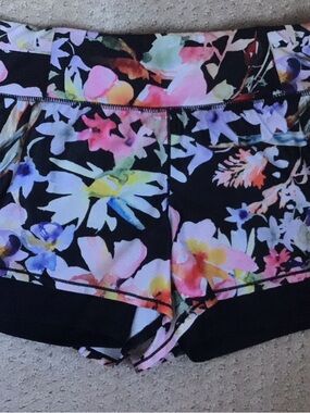 RBX Floral Black Multicolor Athletic Shorts
